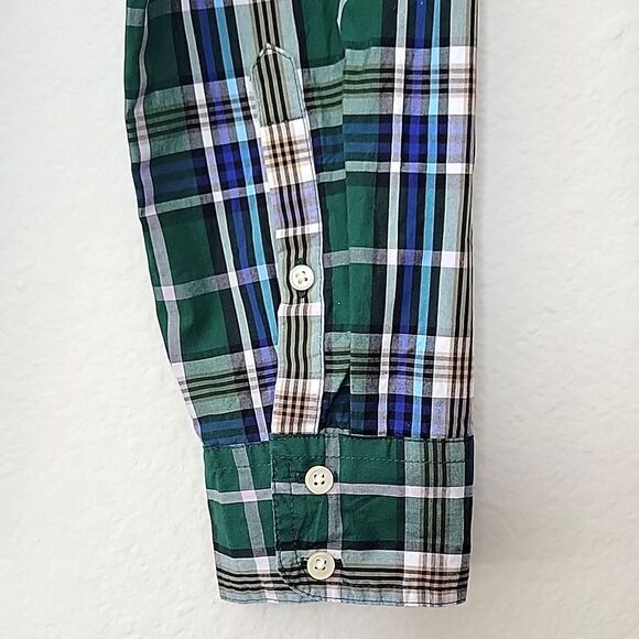 J. CREW Womens Green Plaid Button Down Long Sleeve Casual Collared Shirt size 6 - Picture 10 of 15